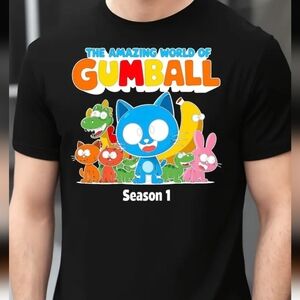 NEW Colorful Graphic Black T-Shirt